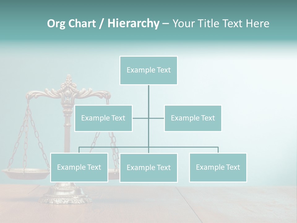A Scale On A Wooden Table With A Blue Background PowerPoint Template