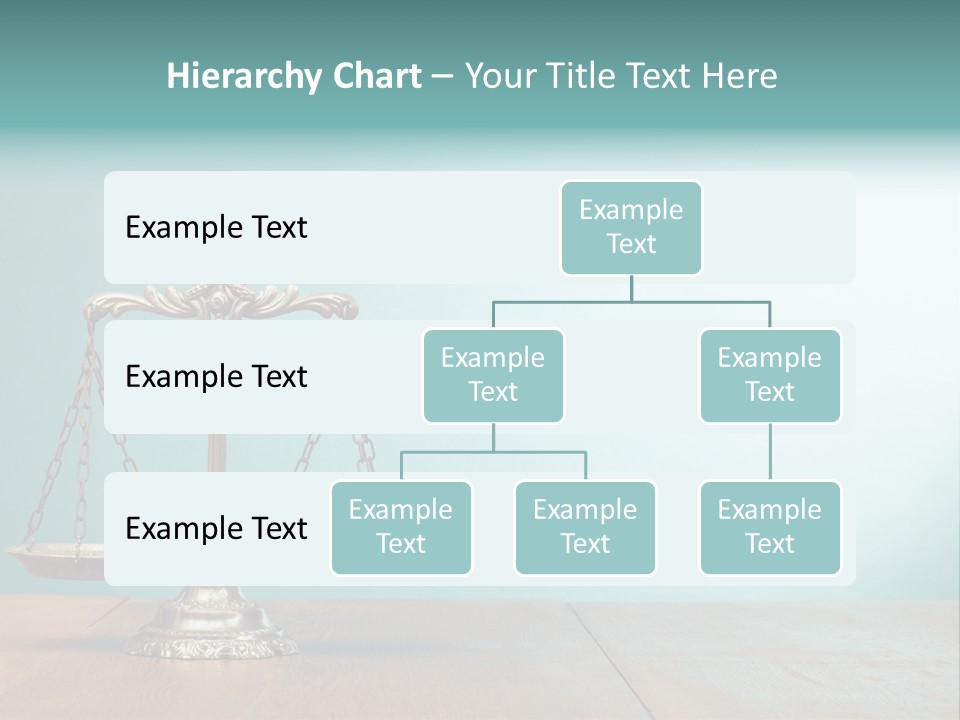 A Scale On A Wooden Table With A Blue Background PowerPoint Template