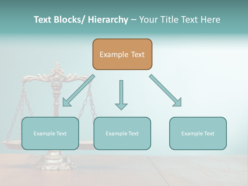 A Scale On A Wooden Table With A Blue Background PowerPoint Template