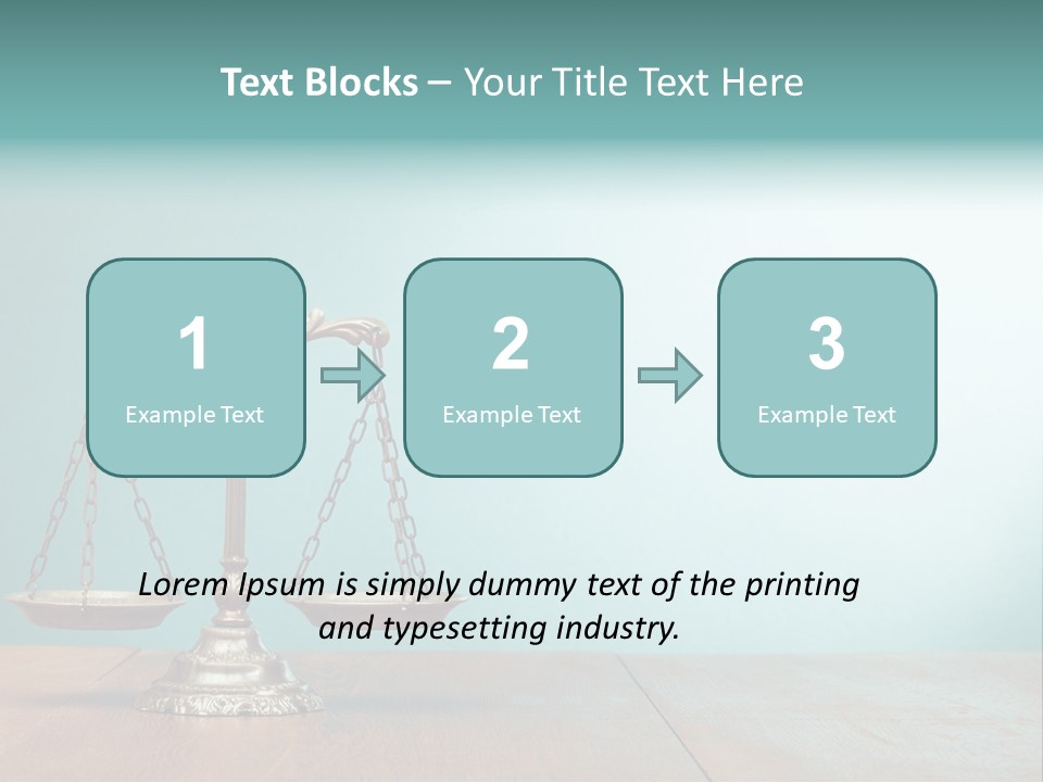 A Scale On A Wooden Table With A Blue Background PowerPoint Template