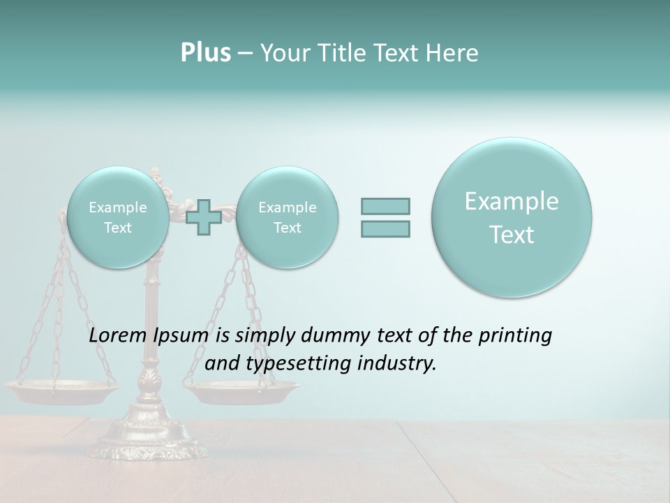 A Scale On A Wooden Table With A Blue Background PowerPoint Template