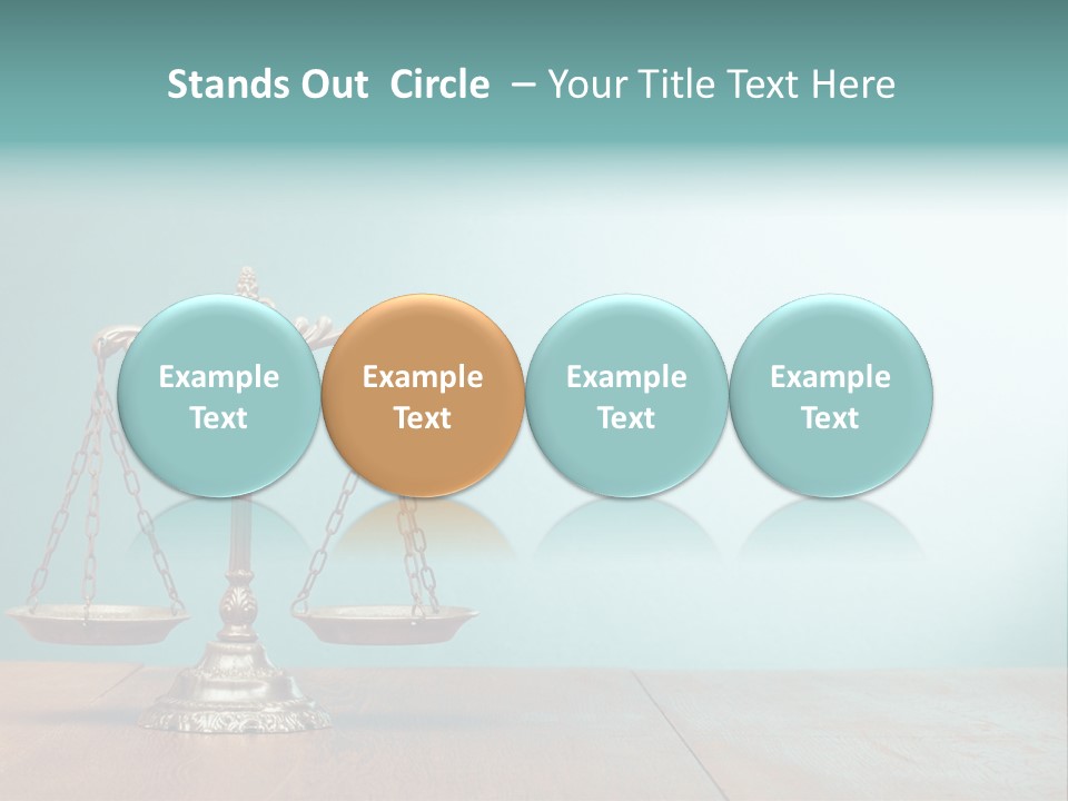 A Scale On A Wooden Table With A Blue Background PowerPoint Template