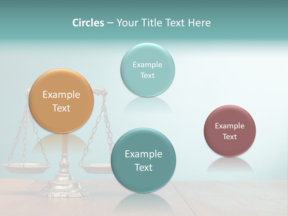 A Scale On A Wooden Table With A Blue Background PowerPoint Template
