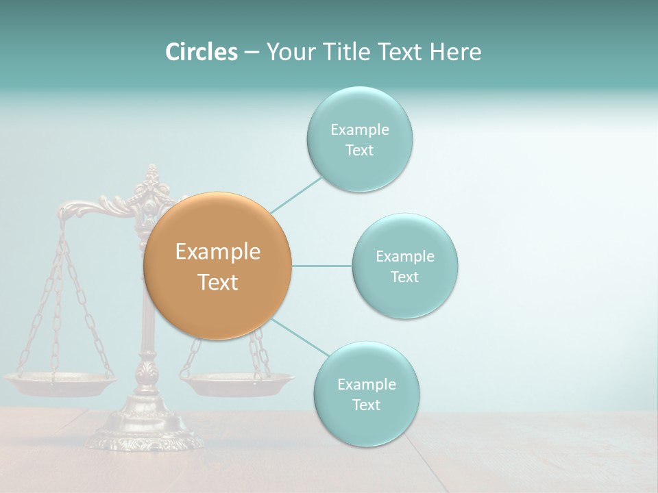 A Scale On A Wooden Table With A Blue Background PowerPoint Template