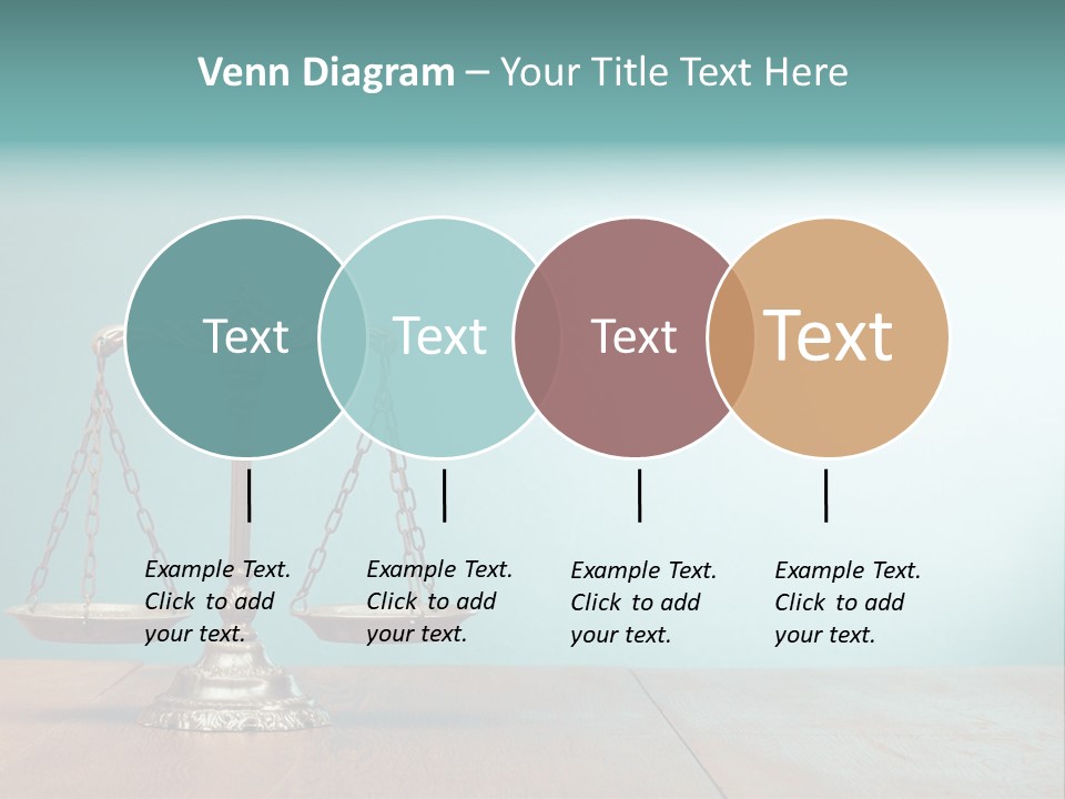 A Scale On A Wooden Table With A Blue Background PowerPoint Template