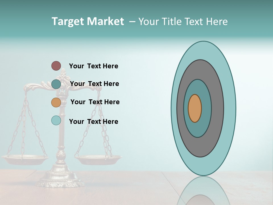 A Scale On A Wooden Table With A Blue Background PowerPoint Template