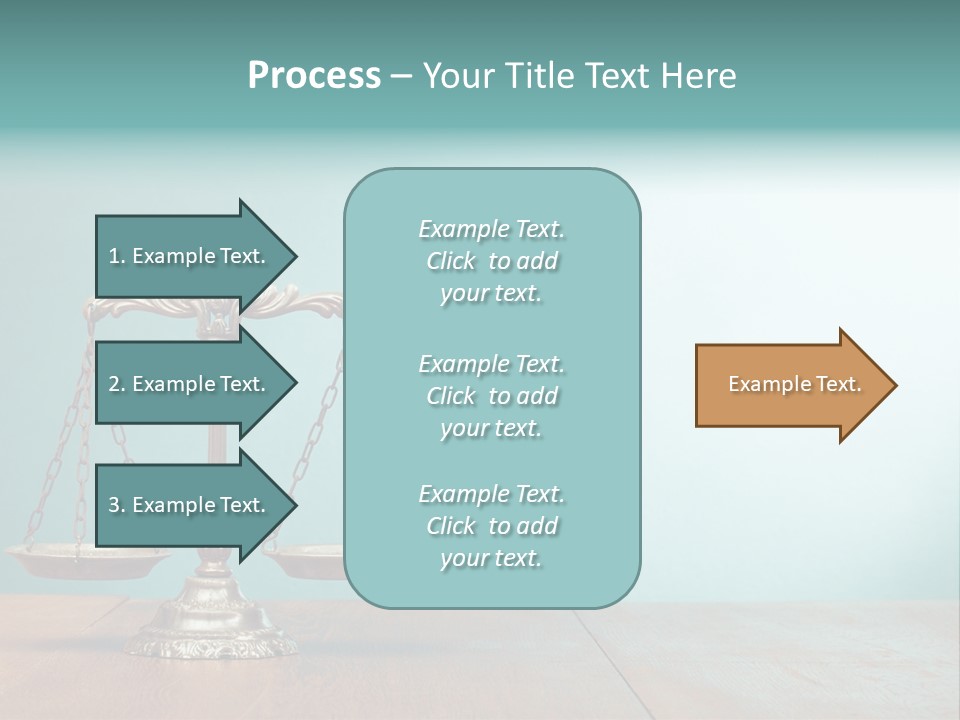 A Scale On A Wooden Table With A Blue Background PowerPoint Template