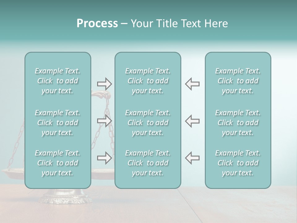 A Scale On A Wooden Table With A Blue Background PowerPoint Template