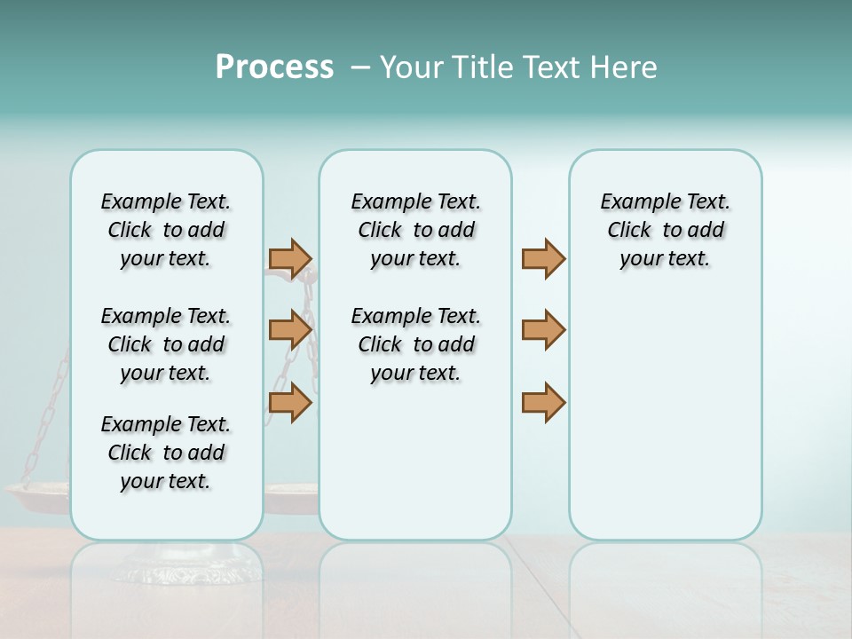 A Scale On A Wooden Table With A Blue Background PowerPoint Template