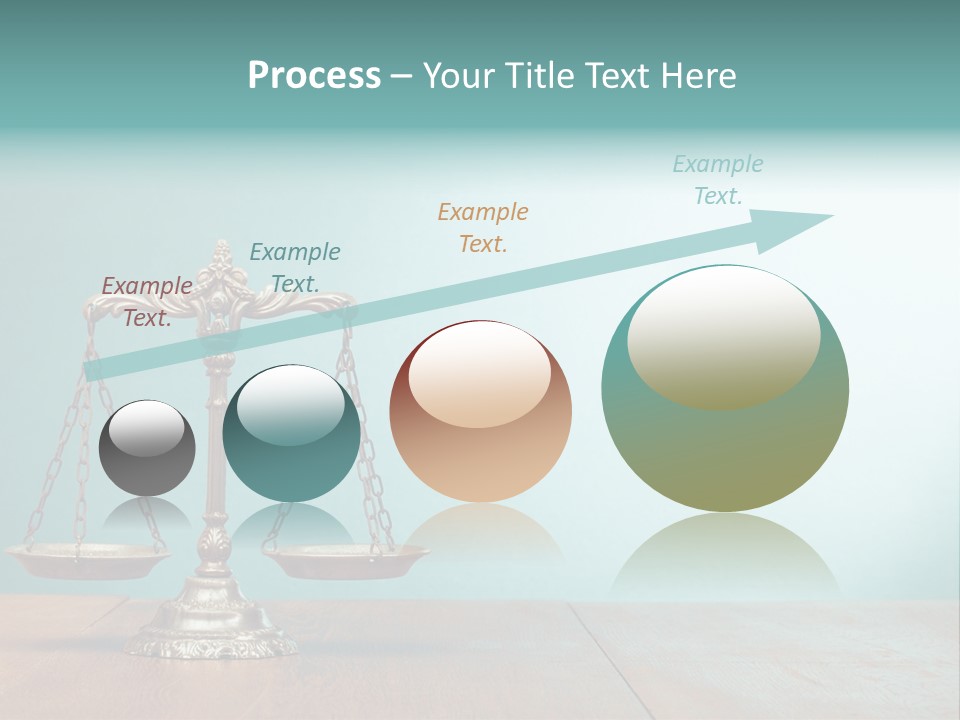 A Scale On A Wooden Table With A Blue Background PowerPoint Template