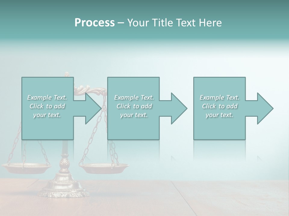 A Scale On A Wooden Table With A Blue Background PowerPoint Template