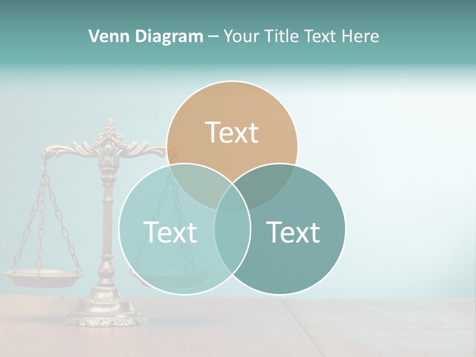 A Scale On A Wooden Table With A Blue Background PowerPoint Template