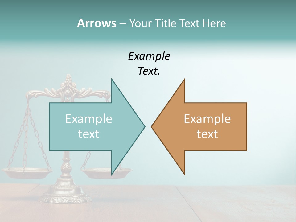 A Scale On A Wooden Table With A Blue Background PowerPoint Template