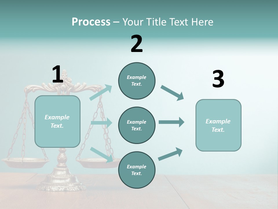 A Scale On A Wooden Table With A Blue Background PowerPoint Template