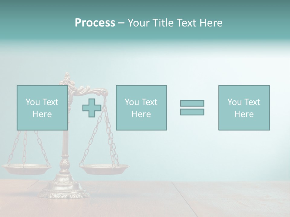 A Scale On A Wooden Table With A Blue Background PowerPoint Template