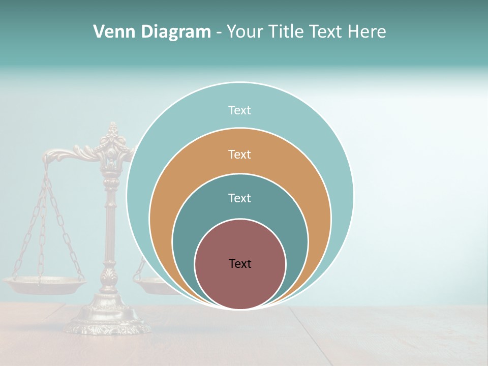 A Scale On A Wooden Table With A Blue Background PowerPoint Template