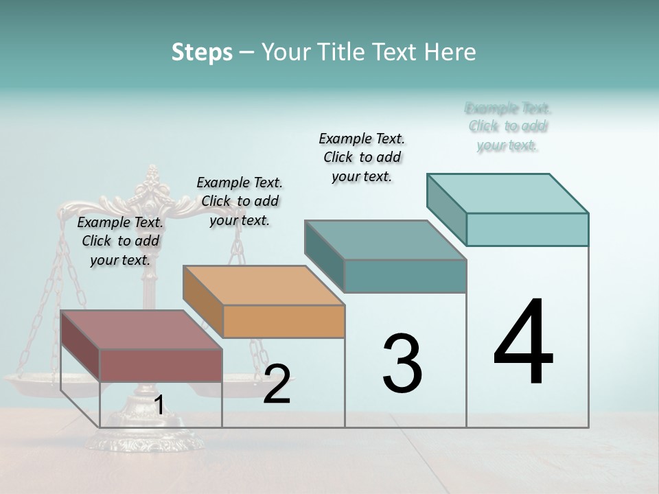 A Scale On A Wooden Table With A Blue Background PowerPoint Template