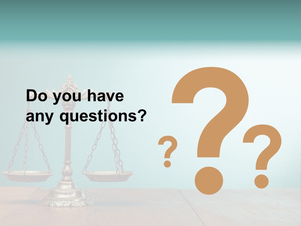 A Scale On A Wooden Table With A Blue Background PowerPoint Template