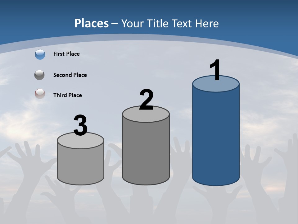 A Group Of People Raising Their Hands In The Air PowerPoint Template
