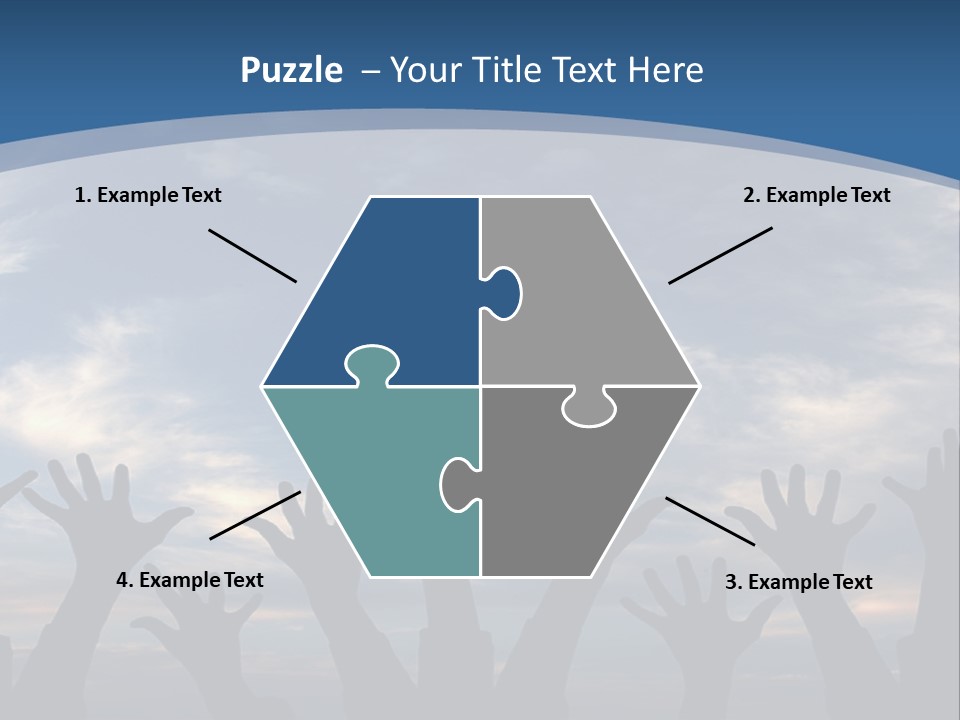 A Group Of People Raising Their Hands In The Air PowerPoint Template