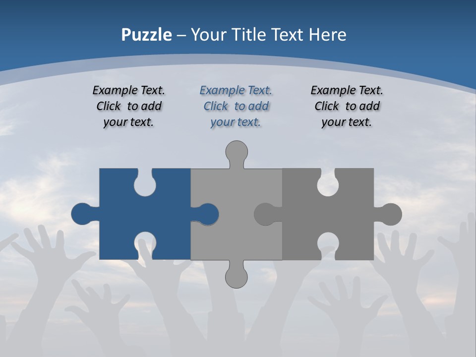 A Group Of People Raising Their Hands In The Air PowerPoint Template