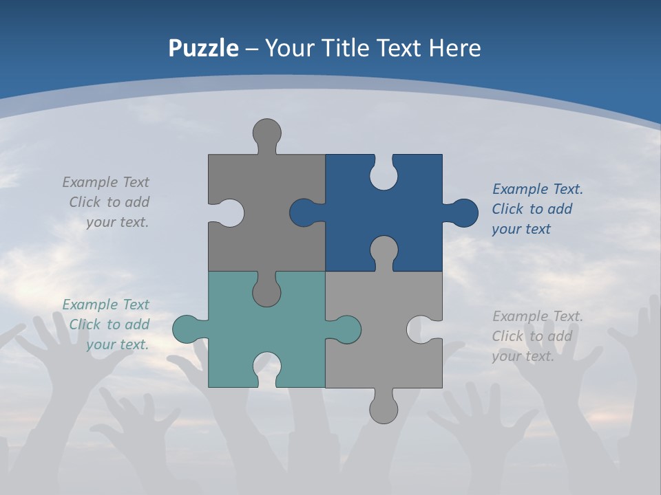 A Group Of People Raising Their Hands In The Air PowerPoint Template