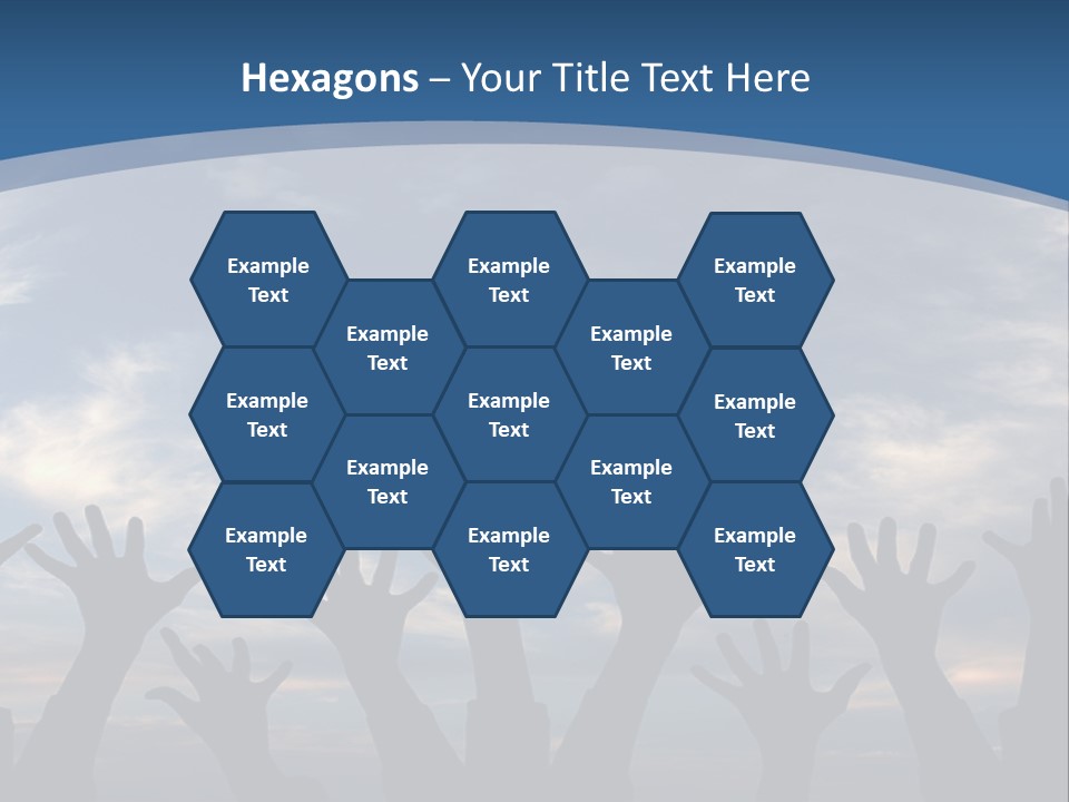 A Group Of People Raising Their Hands In The Air PowerPoint Template