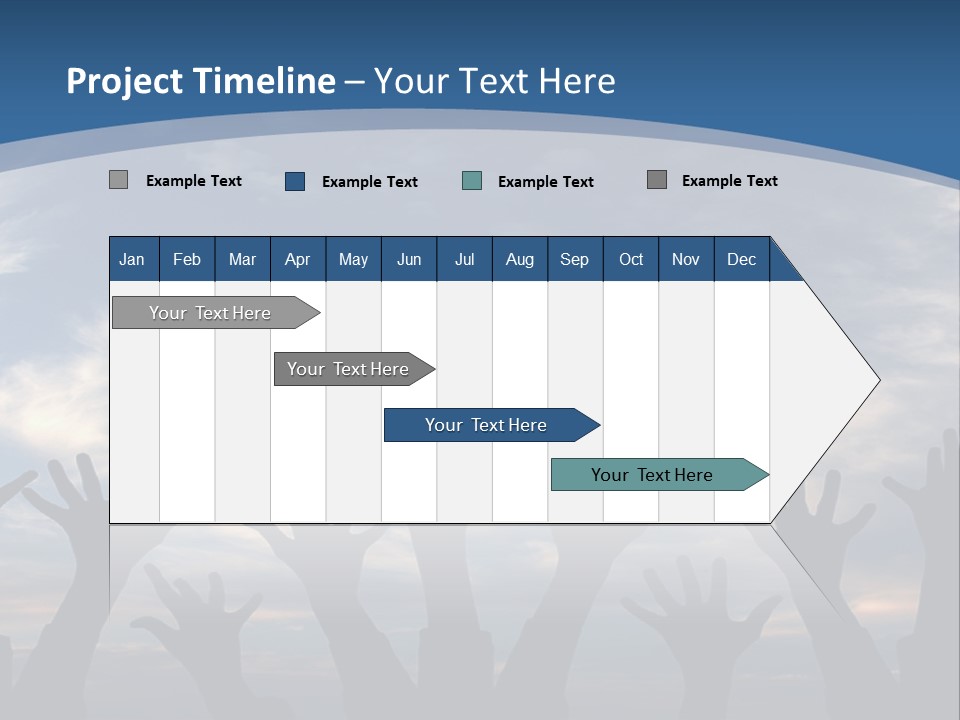A Group Of People Raising Their Hands In The Air PowerPoint Template