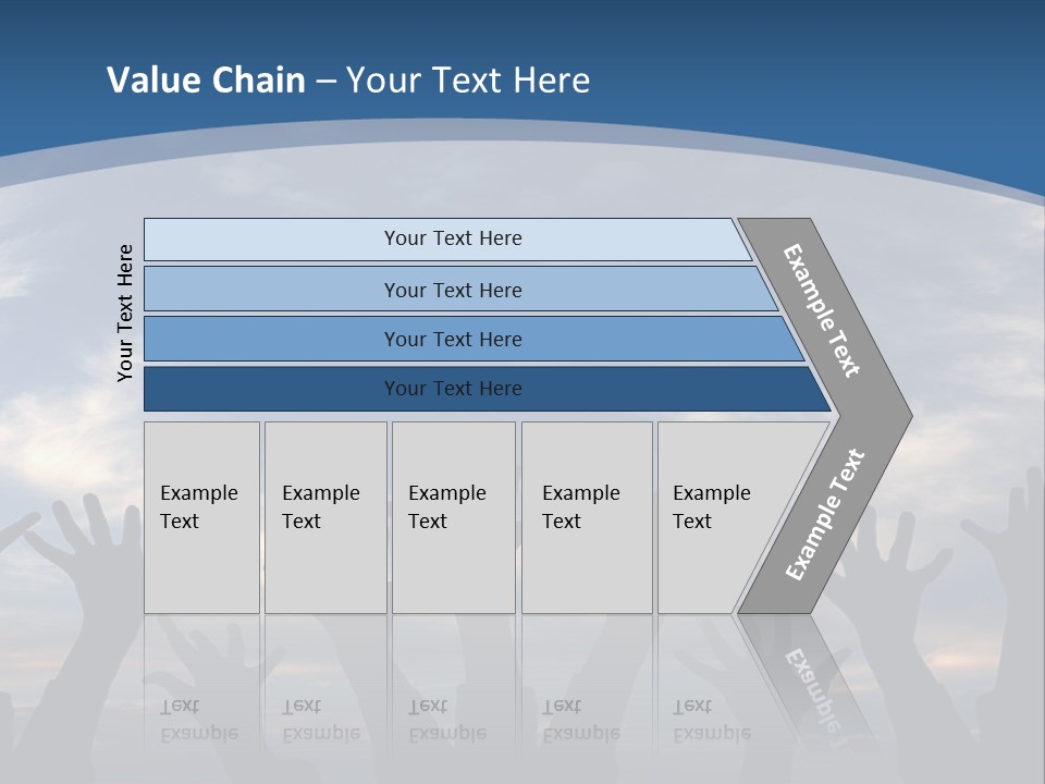 A Group Of People Raising Their Hands In The Air PowerPoint Template