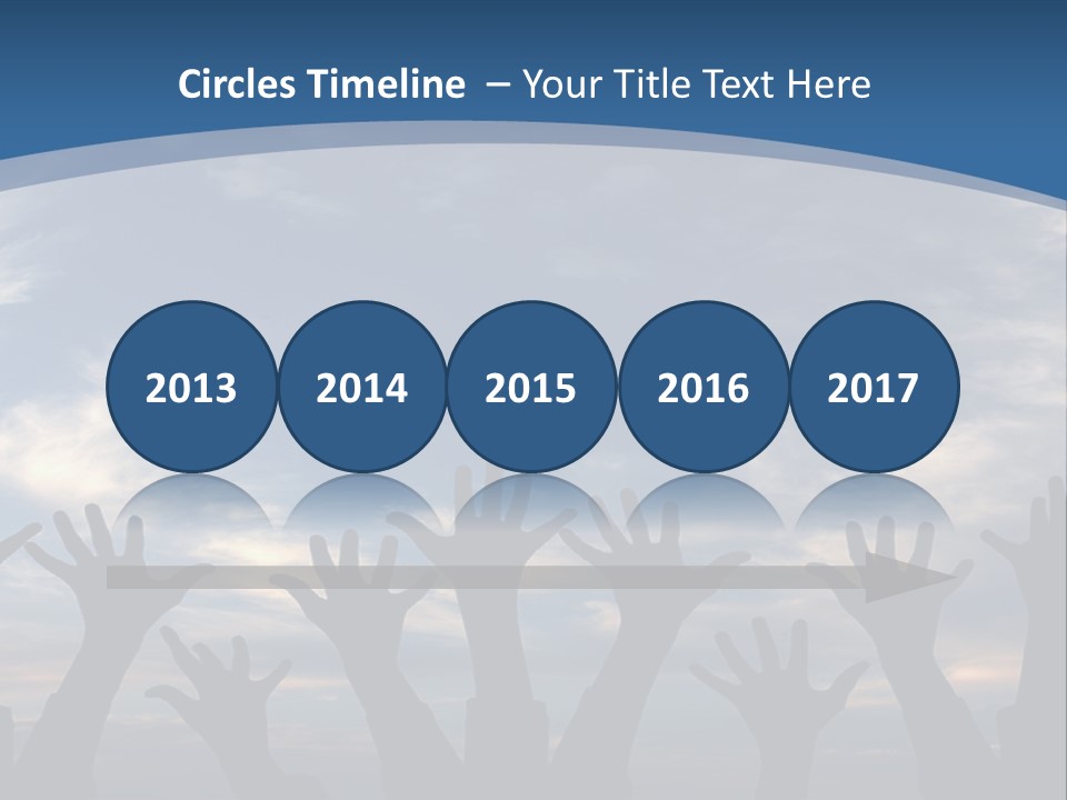 A Group Of People Raising Their Hands In The Air PowerPoint Template