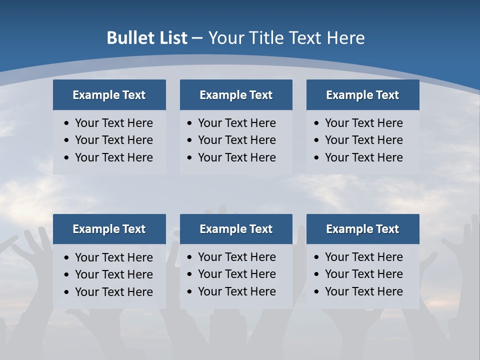 A Group Of People Raising Their Hands In The Air PowerPoint Template