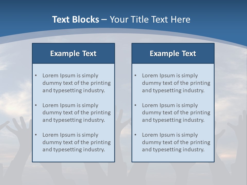 A Group Of People Raising Their Hands In The Air PowerPoint Template