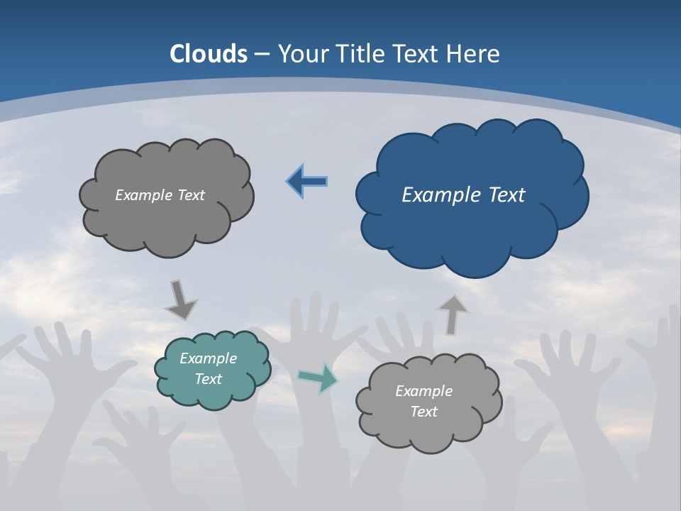 A Group Of People Raising Their Hands In The Air PowerPoint Template
