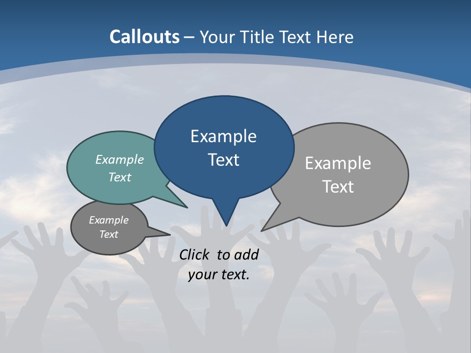A Group Of People Raising Their Hands In The Air PowerPoint Template