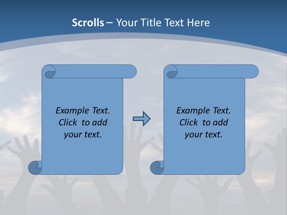 A Group Of People Raising Their Hands In The Air PowerPoint Template