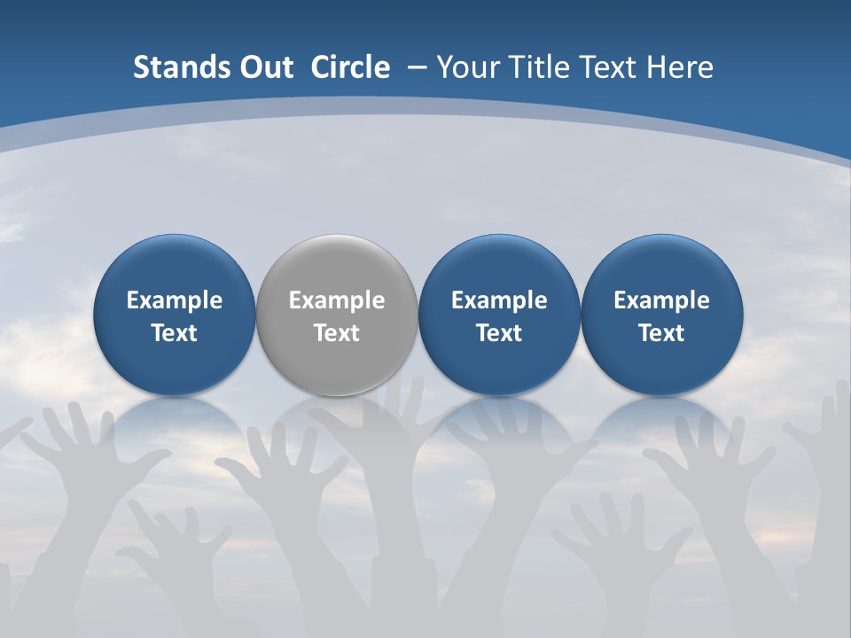 A Group Of People Raising Their Hands In The Air PowerPoint Template