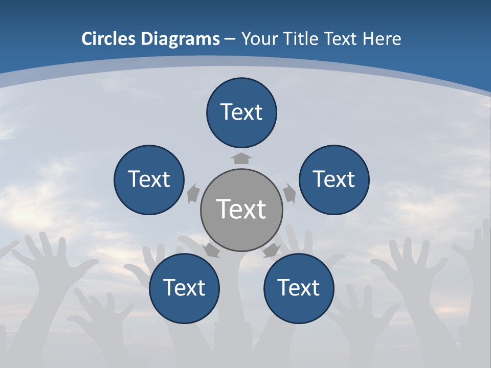 A Group Of People Raising Their Hands In The Air PowerPoint Template