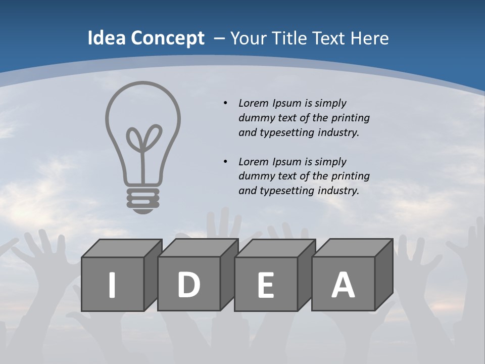 A Group Of People Raising Their Hands In The Air PowerPoint Template