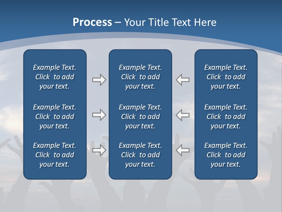 A Group Of People Raising Their Hands In The Air PowerPoint Template
