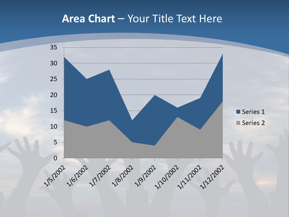 A Group Of People Raising Their Hands In The Air PowerPoint Template