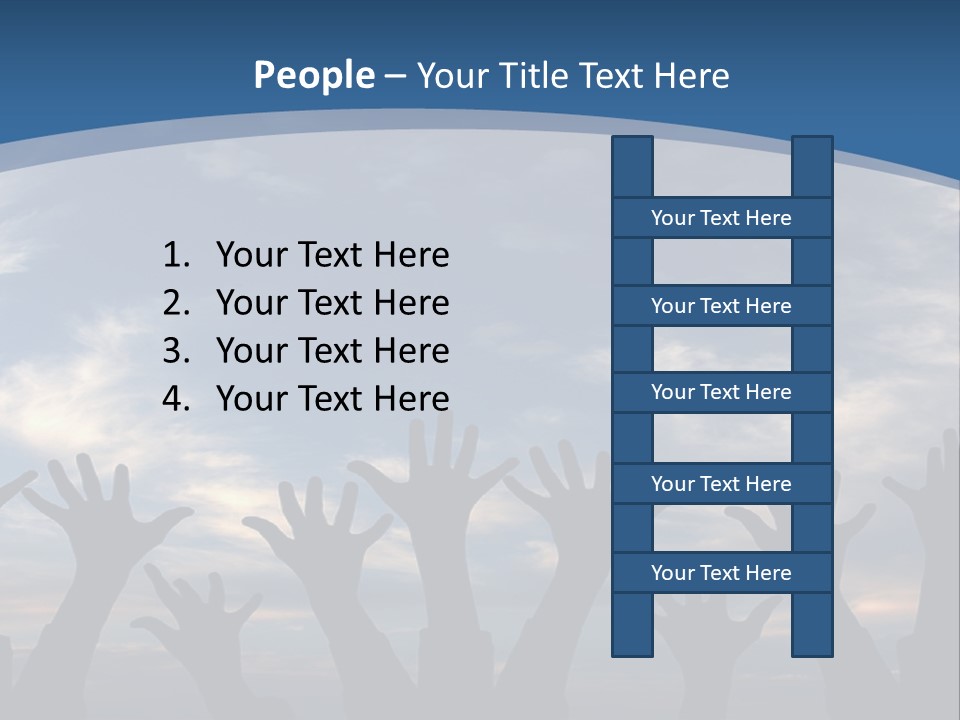 A Group Of People Raising Their Hands In The Air PowerPoint Template