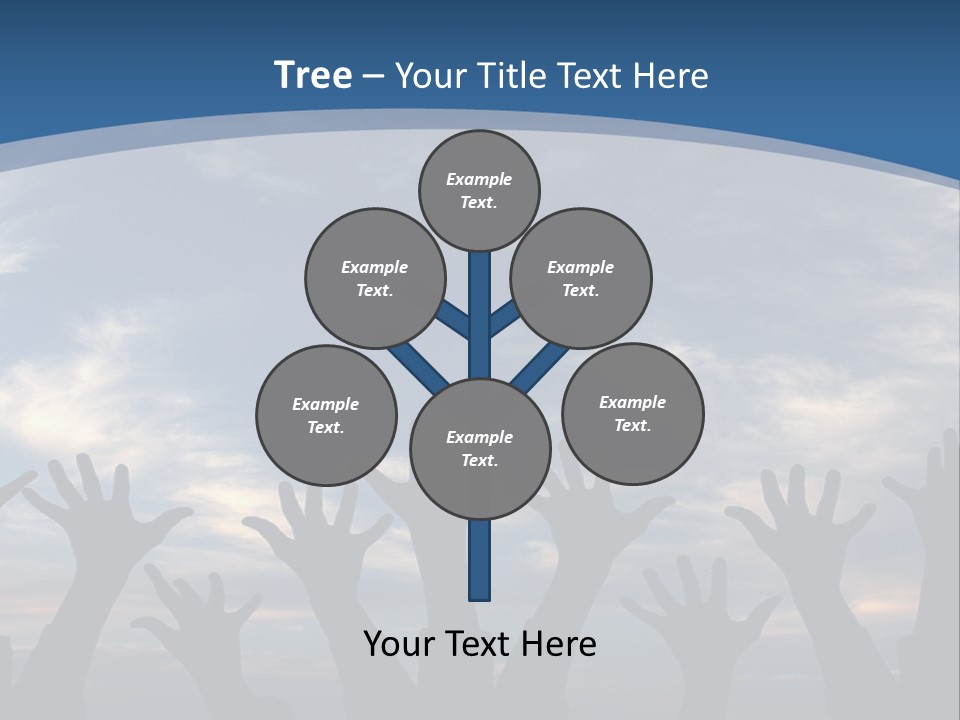 A Group Of People Raising Their Hands In The Air PowerPoint Template