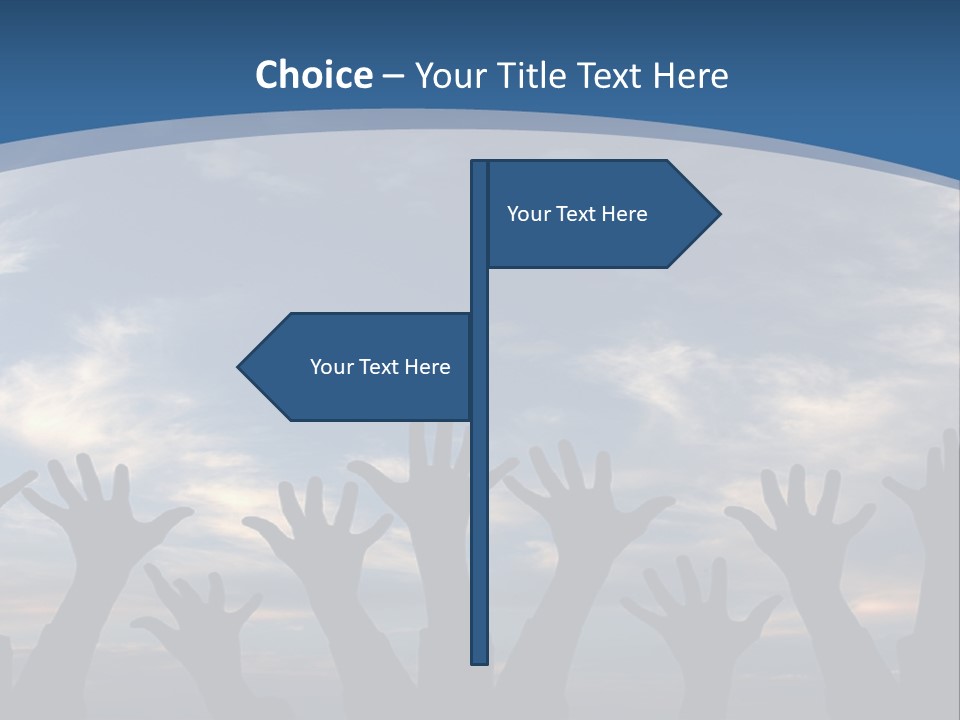 A Group Of People Raising Their Hands In The Air PowerPoint Template