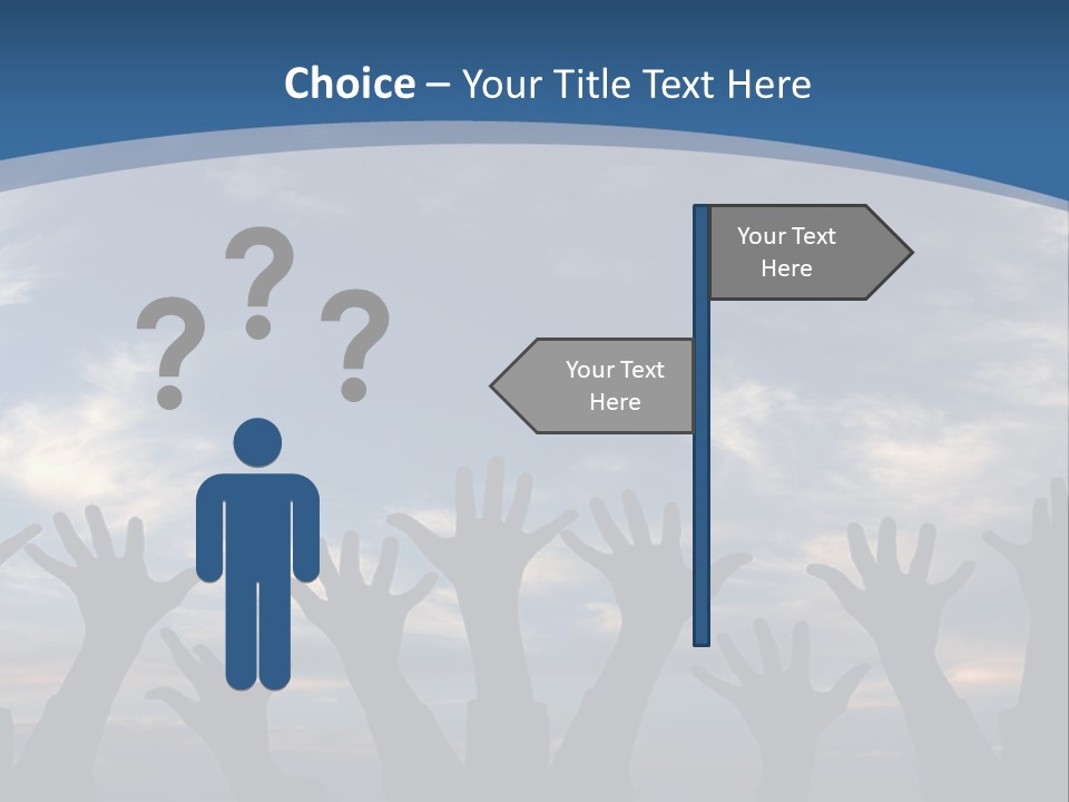 A Group Of People Raising Their Hands In The Air PowerPoint Template