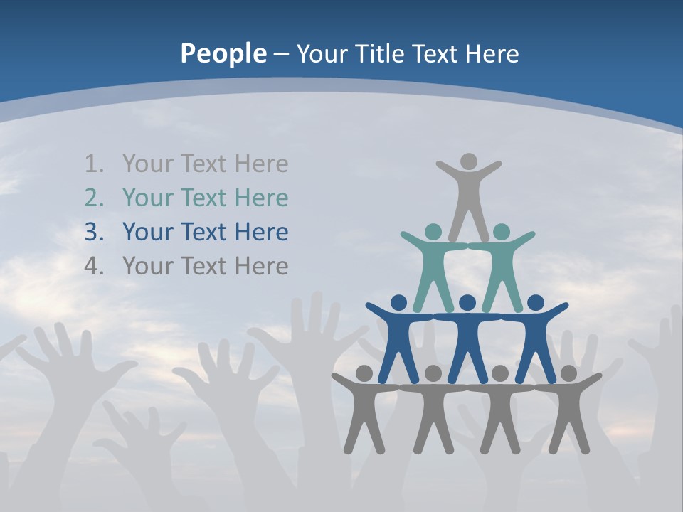 A Group Of People Raising Their Hands In The Air PowerPoint Template