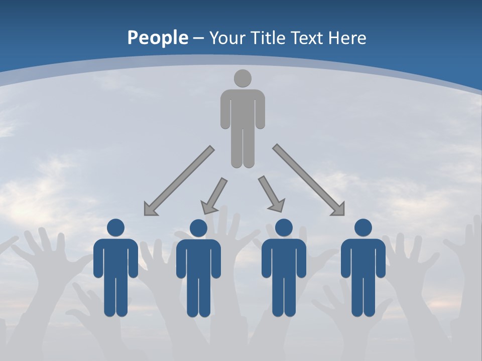 A Group Of People Raising Their Hands In The Air PowerPoint Template