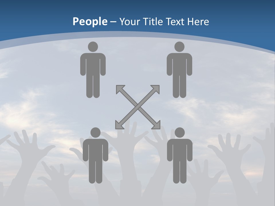 A Group Of People Raising Their Hands In The Air PowerPoint Template