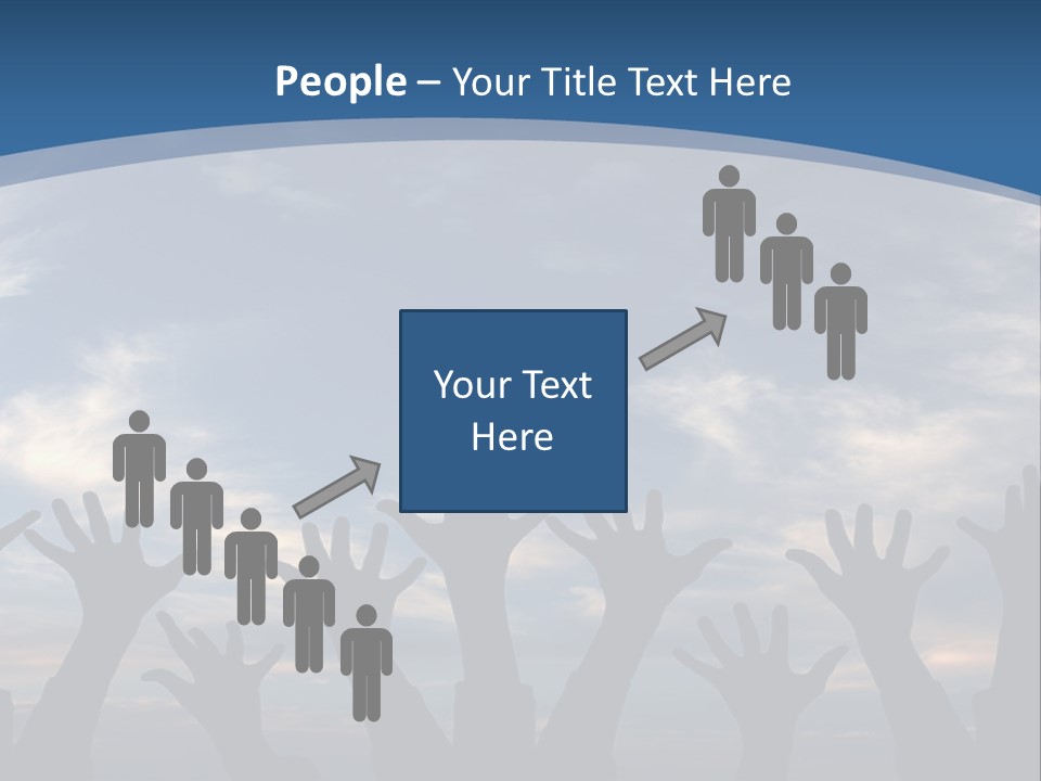 A Group Of People Raising Their Hands In The Air PowerPoint Template