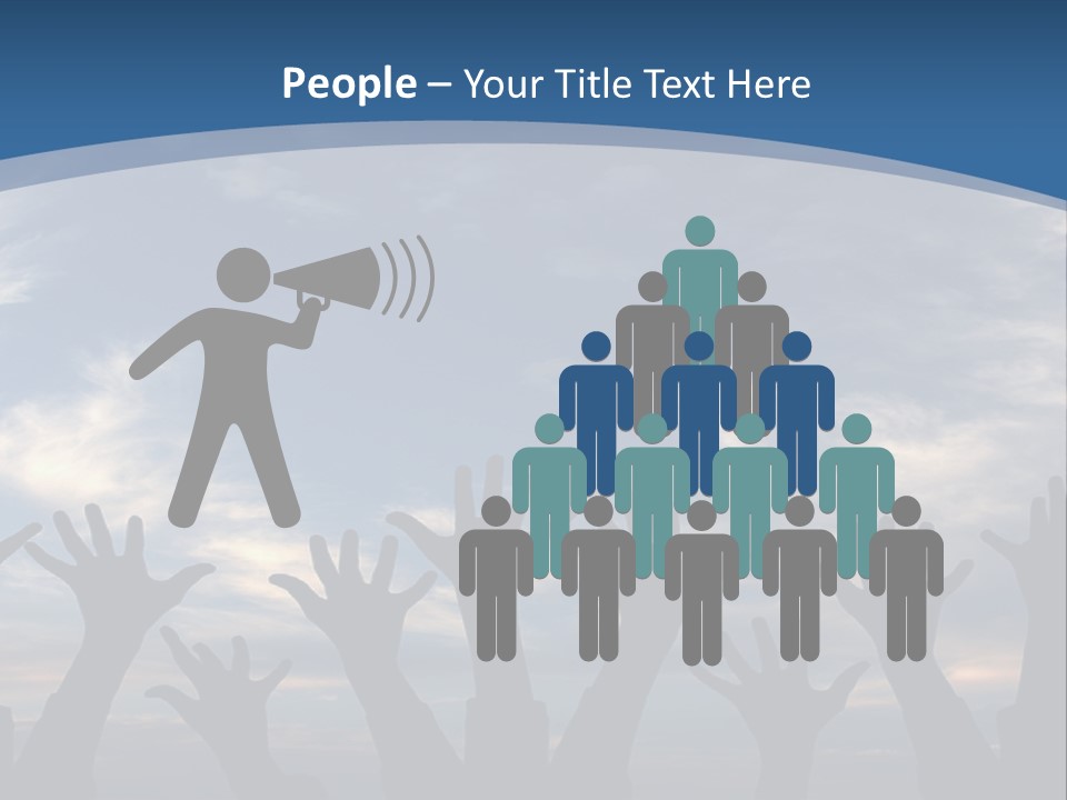 A Group Of People Raising Their Hands In The Air PowerPoint Template