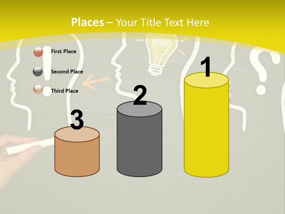 A Person Drawing A Light Bulb On A Blackboard PowerPoint Template